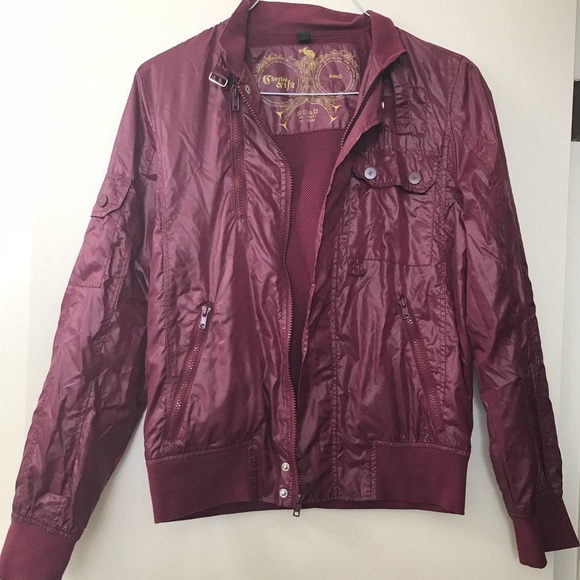Burgundy /maroon nylon jacket - Picture 2 of 3